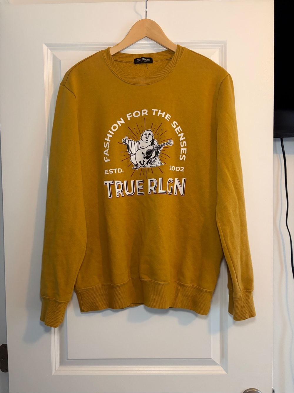 True Religion | Mustard Graphic Crewneck Sweatshirt